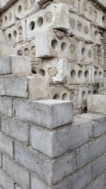 Tuğla duvar Tuğlalar. Kirli tuğla yüzey. Kartpostallar için klasik arkaplan