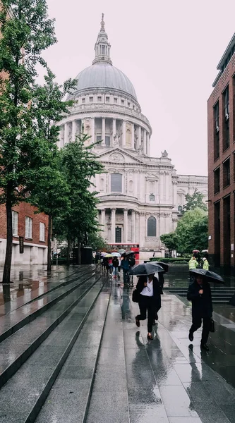 London Storbritannien Circa Juni 2019 Pauls Cathedral London Regnig Dag — Stockfoto