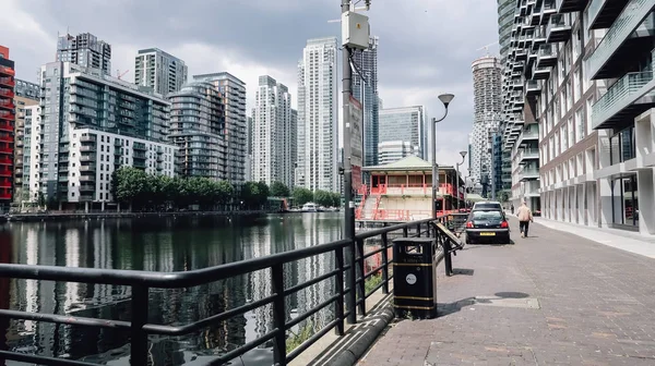 Londen Circa Juni 2019 Moderne Architectuur Met Glazen Gebouwen Gevels — Stockfoto