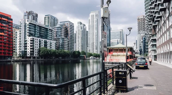 Londen Circa Juni 2019 Moderne Architectuur Met Glazen Gebouwen Gevels — Stockfoto