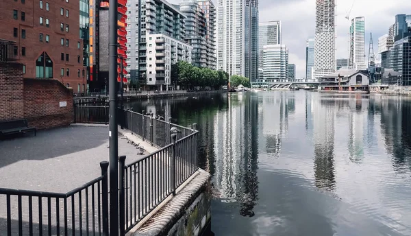 Londen Circa Juni 2019 Moderne Architectuur Met Glazen Gebouwen Gevels — Stockfoto