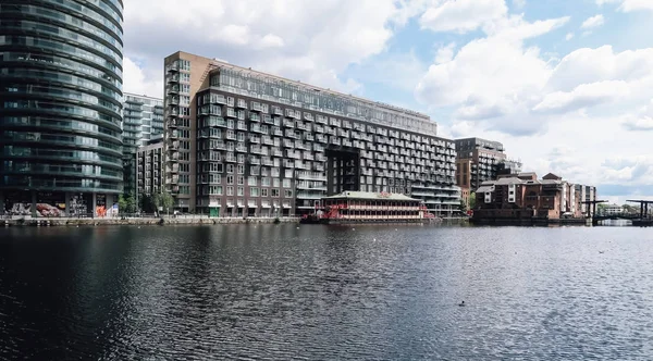 Londen Circa Juni 2019 Moderne Architectuur Met Glazen Gebouwen Gevels — Stockfoto