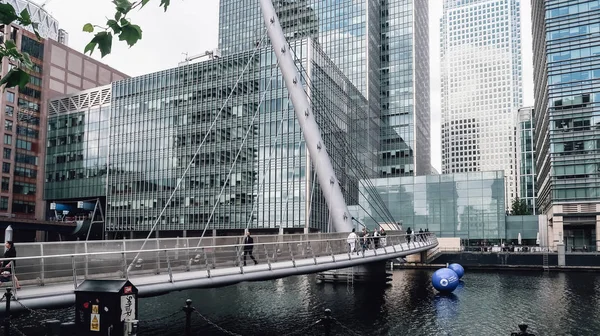 London Reino Unido Circa June 2019 South Quay Footbridge Arquitetura — Fotografia de Stock