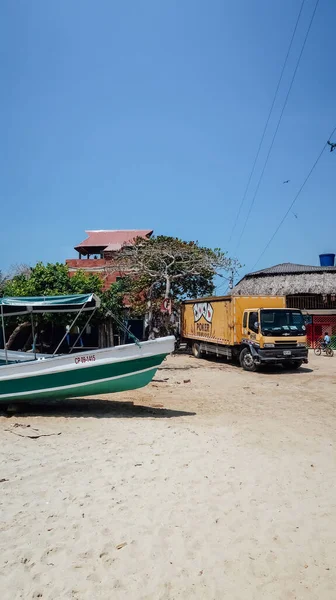 Rincon Del Mar Colombia Circa February 2020 Old Yellow Truck — стоковое фото