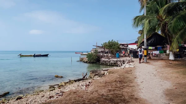 Rincon Del Mar Colombia Circa Febrero 2020 Sendero Largo Playa — Foto de Stock