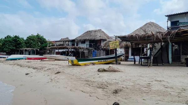 Rincon Del Mar Colombia Circa Febrero 2020 Barcos Pesca Playa — Foto de Stock