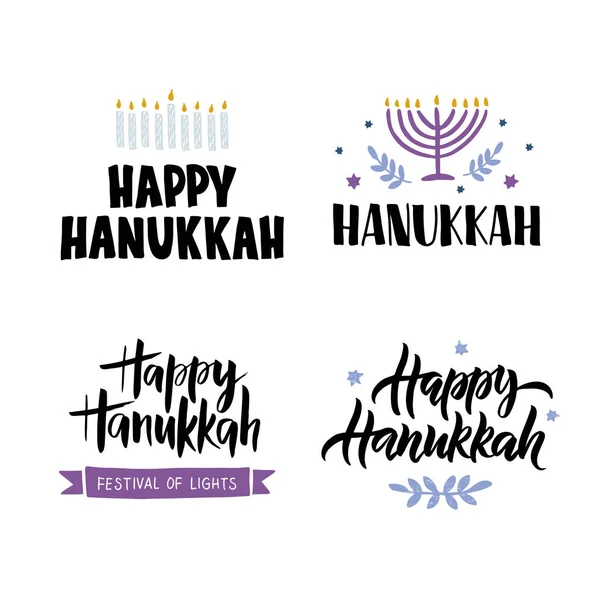 Hanukkah handgezeichnete Schrifttypografie — Stockvektor