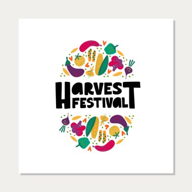 Hasat festivali kelime kavramı afiş