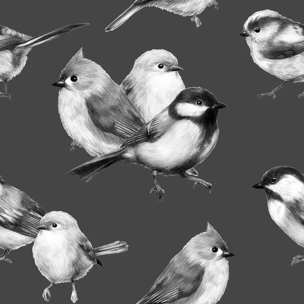 sketch of a bird graphics cute little bird pencil drawing print illustration groups of birds pattern 6