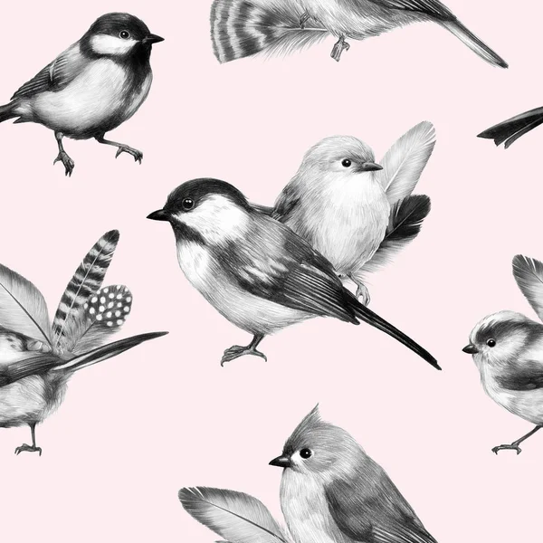 sketch of a bird graphics cute little bird pencil drawing print illustration groups of birds with feathers pattern 3
