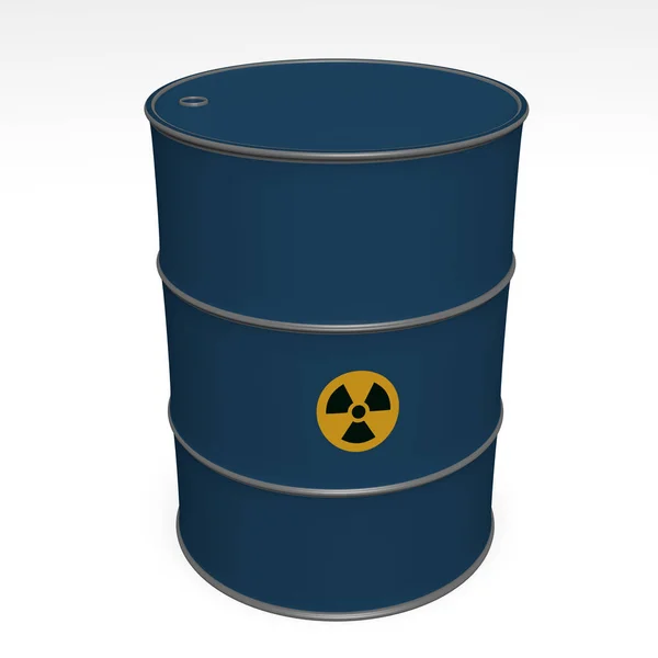 Blaue Tonne Mit Radioaktivem Abfall Illustration — Stockfoto