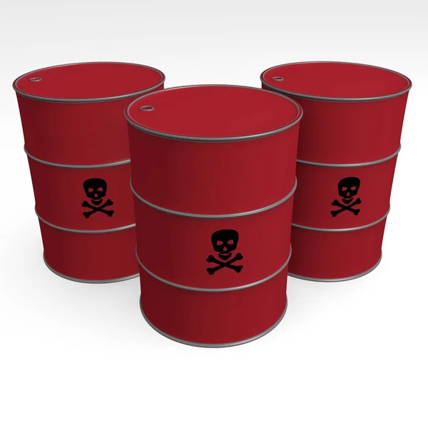 红桶有毒产品 — 图库照片