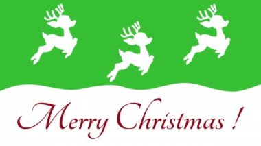 üstten yukarıdan aşağıya doğru bir yeşil arka plan animasyon hareketli Noel geyiği