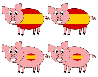 İspanya'da kaldırdı gülümseyen ve mutlu domuz