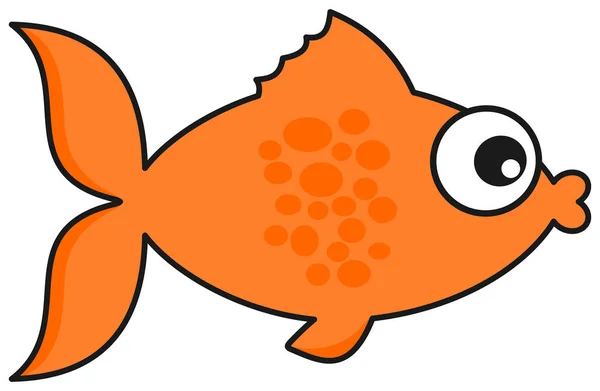 Orange Fish His Best Profile — Stock Vector