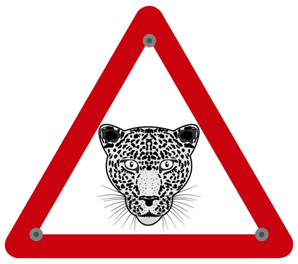 Una Advertencia Peligro Leopardo — Archivo Imágenes Vectoriales