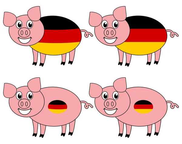 Smiling Happy Pig Raised Germany — Stock Vector