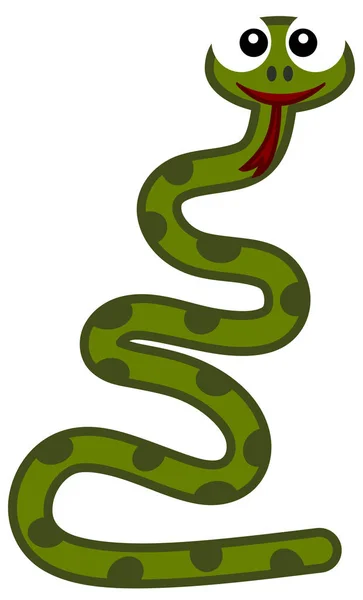 Sonriente Divertida Serpiente Pie Bailando — Vector de stock