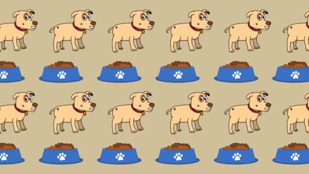 Sklepie Zoobowym Dziale Pet Pies Miskę Żywności Animacja — Wideo stockowe