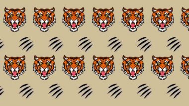 Bir kaplan ve keskin pençeleri Animasyon - animasyon