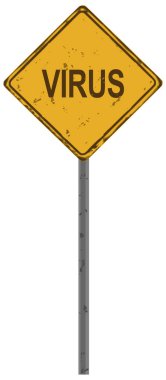 Sarı renkte virüs uyarısı işareti
