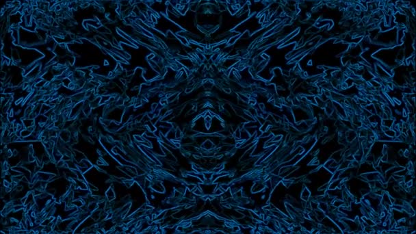 Sonho Estranho Com Forma Psicodélica Luz Azul Alucinatório Com Caleidoscópio — Vídeo de Stock