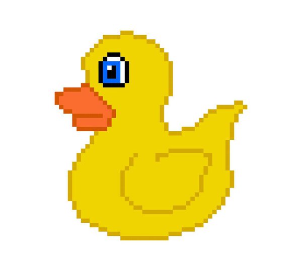 Искусство росписи желтой игрушки на белом фоне - вектор