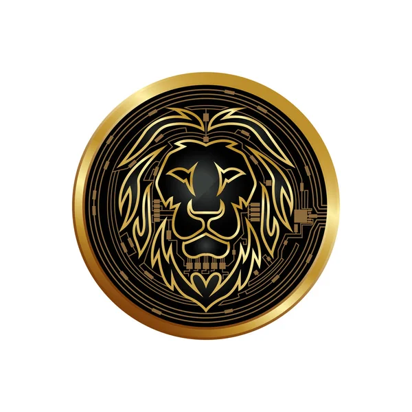 Vector Grunge Vintage Emblem With Lion Royalty-Free Stock Image