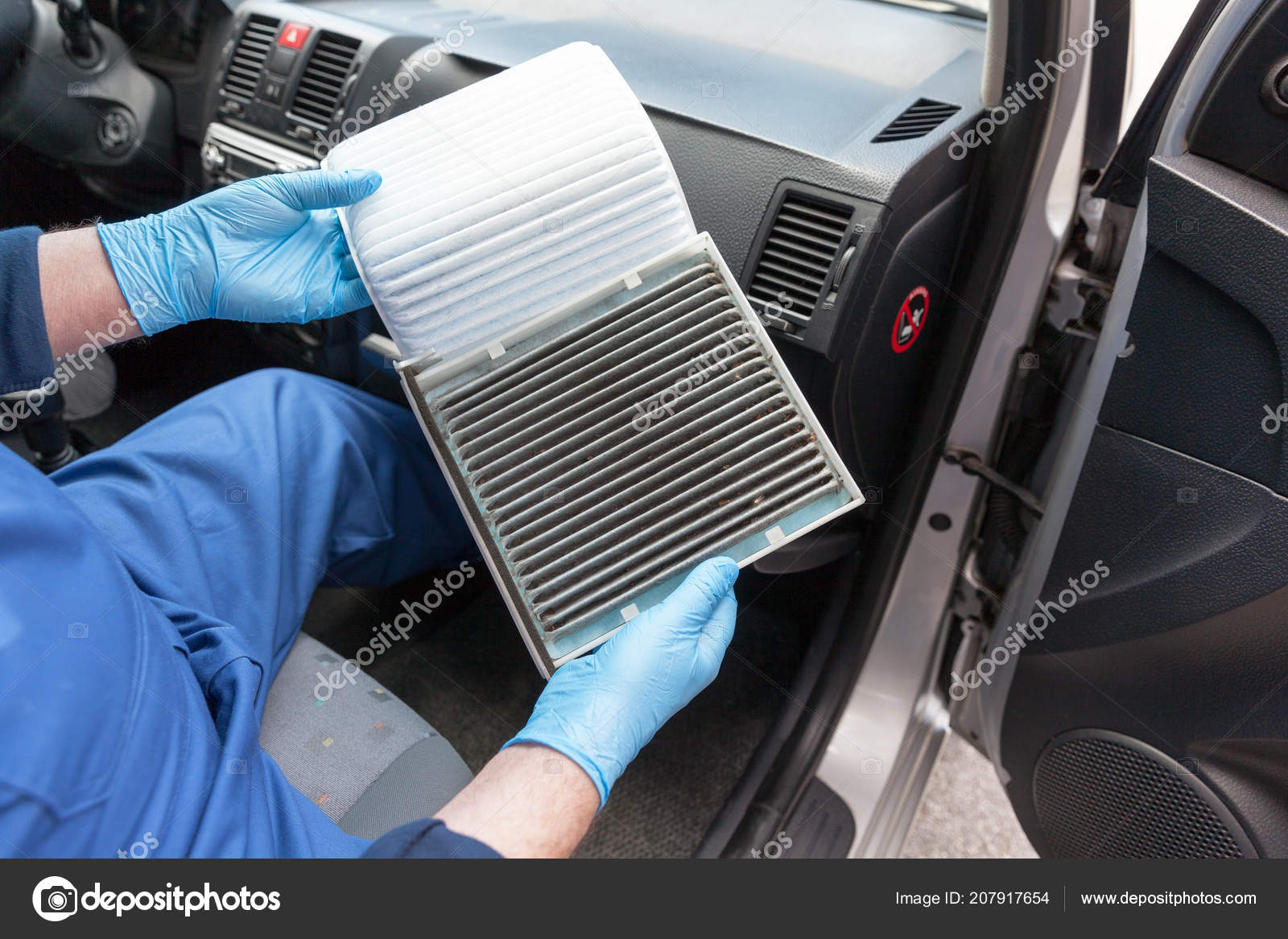 Replacing Old Car Cabin Air Filter Stock Photo C Macor 207917654
