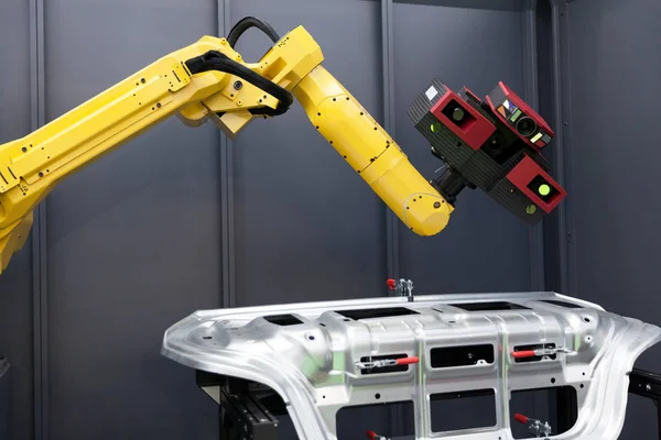 Robot arm with 3D scanner. Automated scanning. — Stock Photo, Image
