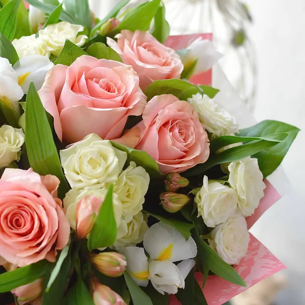 Close Beautiful Bouquet Colorful Flowers — Stock Photo, Image