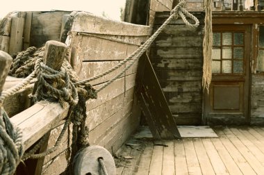 korsan eski ahşap gemi