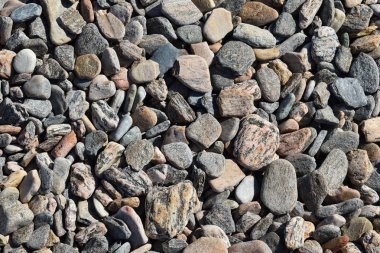 Küçük doğal taş dokusu. Gri ezilmiş taş ve çakıl arka plan.