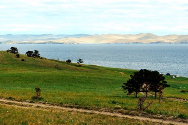 Vahşi ormanile gölün güzel doğal sahne. Enfeksiyöz s