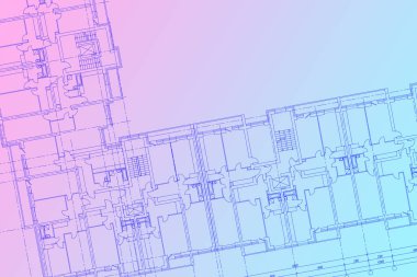 Kat planı çizimi. Mimari bina çizimi.