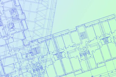 Kat planı çizimi. Mimari bina çizimi.