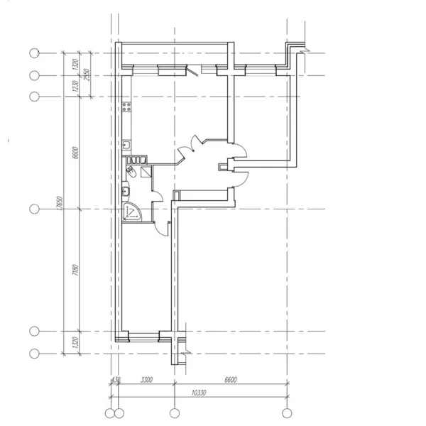 平面图图。建筑建筑图纸. — 图库照片