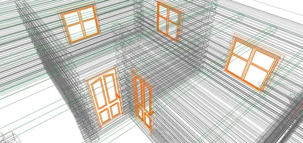 3D レンダリング。建築建築設計. — ストック写真