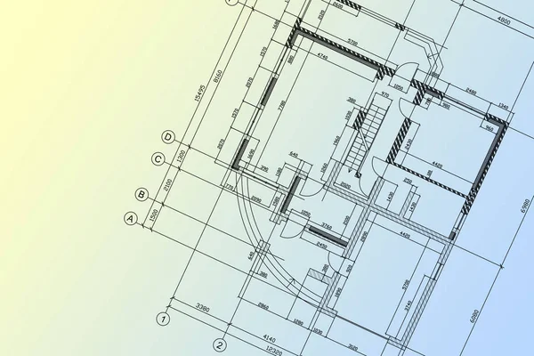 Planta de dibujo. Dibujo del edificio arquitectónico . — Foto de Stock