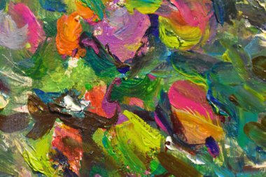 Yağlı boya tablonun bir parçası. Yağlı fırça darbeleri.