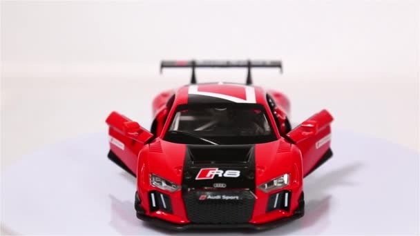 Berlin Allemagne Janvier 2019 Audi Lms Rouge Modèle Réduit Voiture — Video