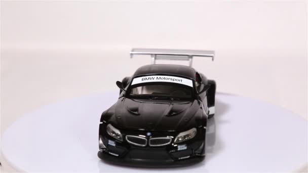 Berlin Almanya Ocak 2019 Siyah Bmw Gt3 Ölçek Model Spor — Stok video