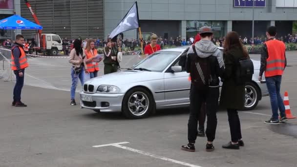 Kryvyi Rih Ukraine Maio 2019 Corrida Deriva Acabamento Carro Corrida — Vídeo de Stock