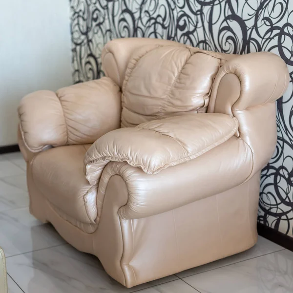 Luxury Leather Grey Armchair Room — Stock Photo, Image