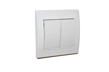 Beyaz üzerine izole edilmiş beyaz bir ışık düğmesi