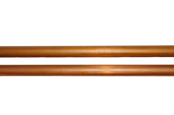 Copper Metal Pipe White Background — Stock Photo, Image