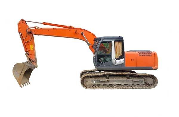 Sürüngen Kazıcı. Digger hidrolik kazıcı ve Dipper beyaz arkaplanda izole edildi