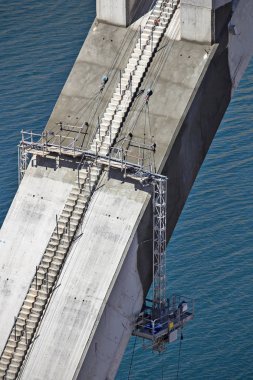 Korozyon hasar kemer ve beton köprü Maslenica A1 otoyol Hırvatistan'şartını yenileme