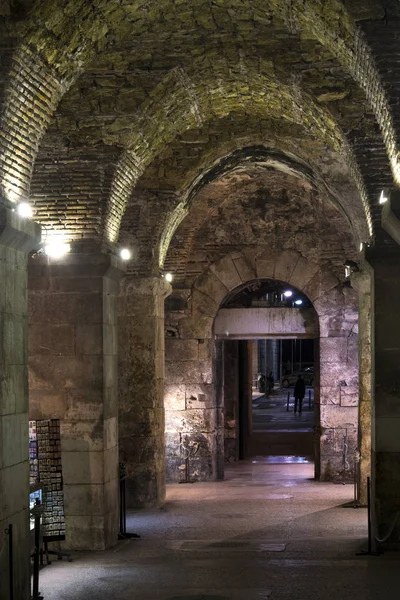 Cellars Diocletian Palace Covered Partially Underground Space Southern Part Old — Stock Photo, Image