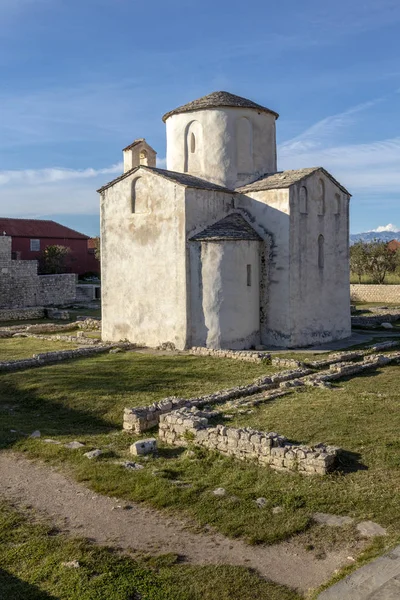 Kościół Świętego Krzyża Mieście Nin Chorwacja Jest Znany Jako Najmniejsza — Zdjęcie stockowe